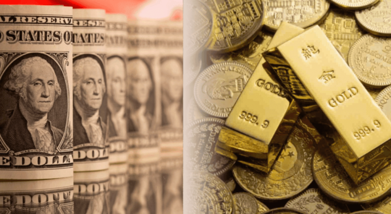 Preço do ouro em alta com queda do dólar, recuo dos rendimentos dos EUA e tensões no Oriente Médio